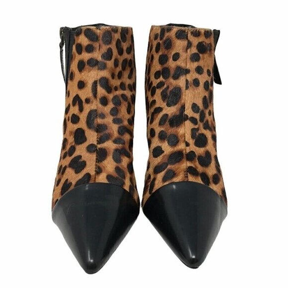 Nine West Womens Wasabi 5 Ankle Booties Brown Leopard Print Block Heel 6.5 M New - Picture 3 of 9